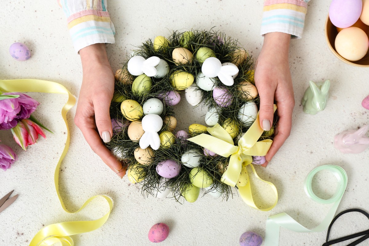 This Easter Wreath Is Made Solely From Dollar Tree Coffee Filters And