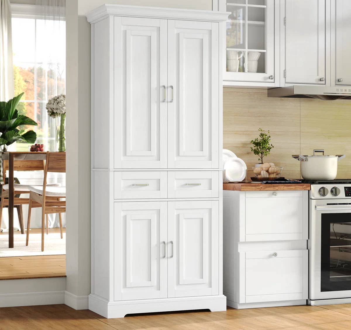 Hettel Kitchen This Stylish Slim Kitchen Pantry Is on Clearance at Wayfair - Dengarden
