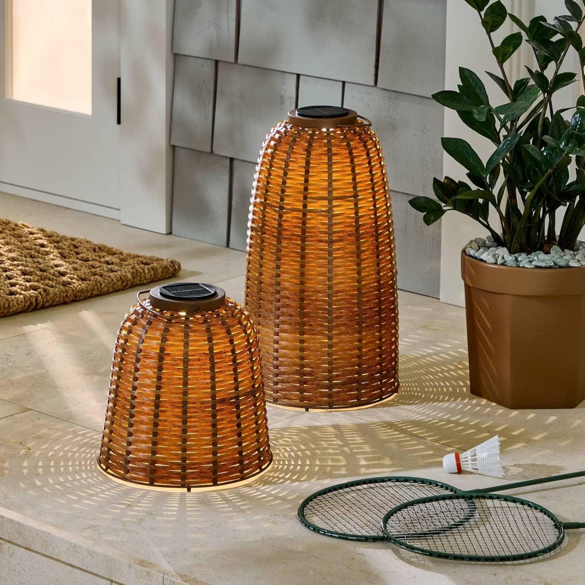 Target Rattan Lantern Target's Bestselling Woven Solar Lanterns Have Such Rustic Charm ...