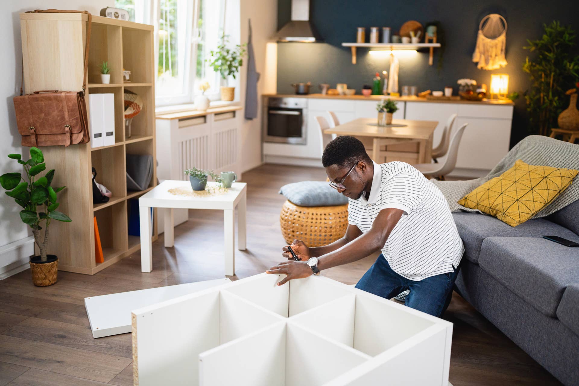 The Genius IKEA KALLAX Hack That Turns a Studio Apartment Into a 1-Bedroom