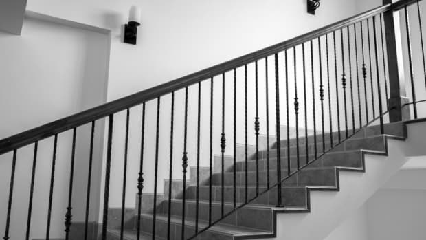 black stair rail