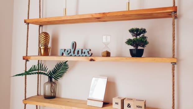 Woman Adds Simple Shelf to the Back of the Couch for More Plant