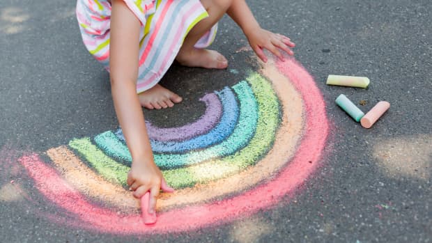 rainbow chalk art