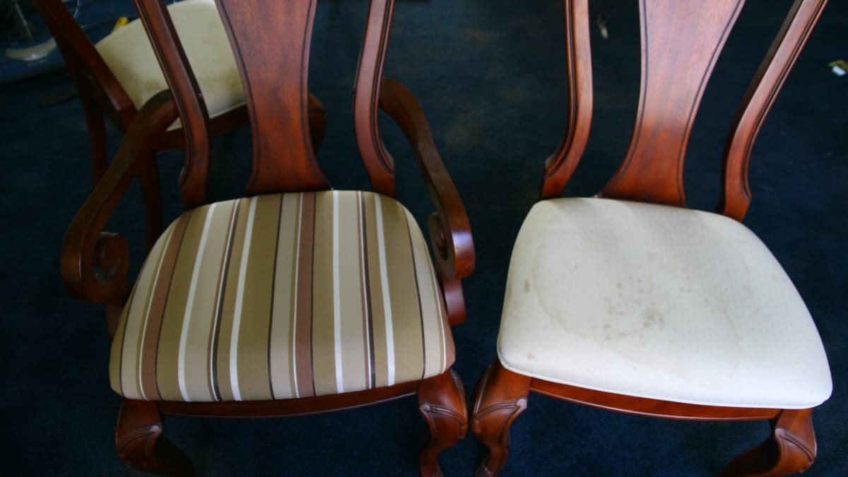 How to Reupholster a Dining Room Chair No Sewing Required Dengarden