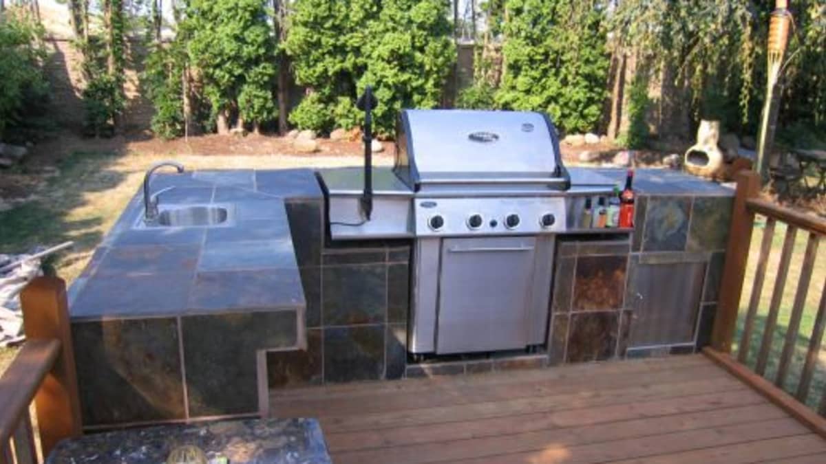 Outdoor kitchen charcoal grill cheap