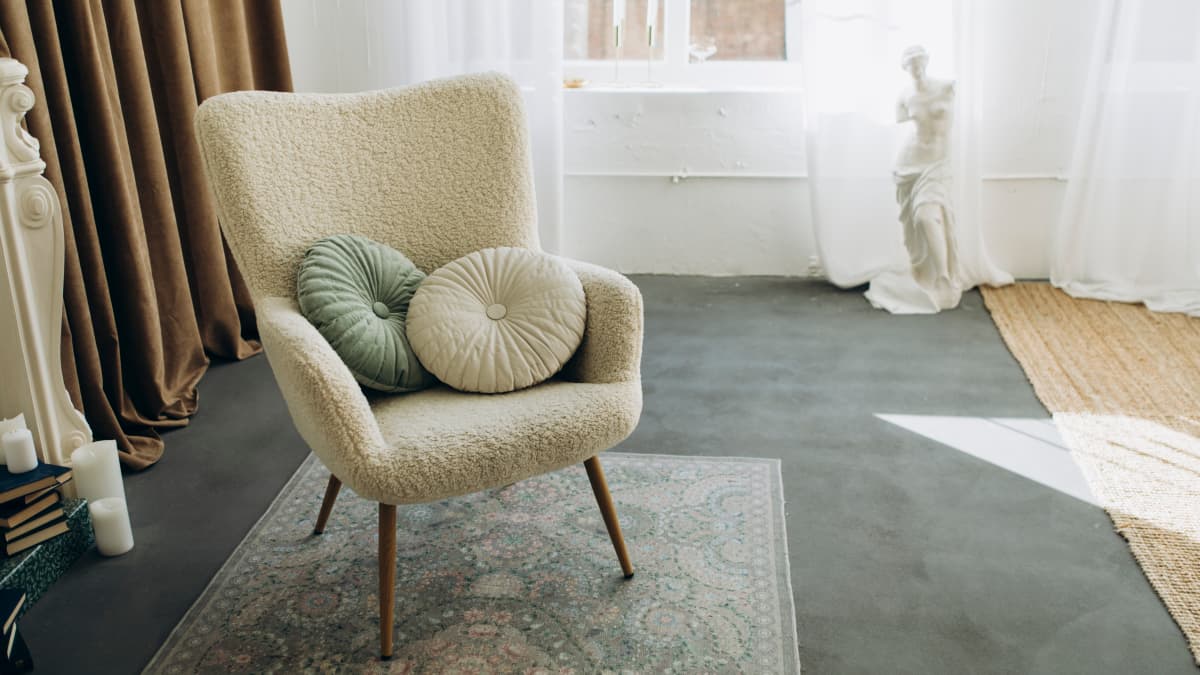 This Woman s Jaw Dropping Boucle Chair DIY is Cute and Classy