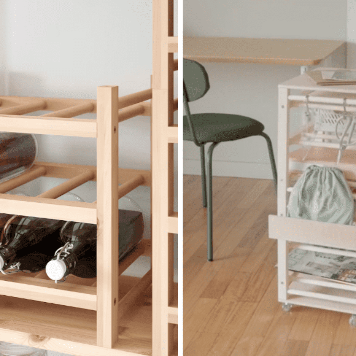 Ikea wood wine discount rack