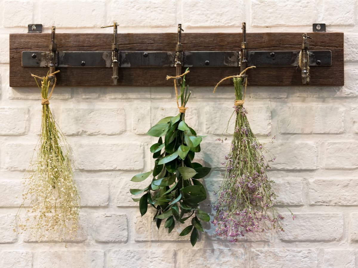 DIY Flower Drying Rack for herb drying-7 - Salvaged Living