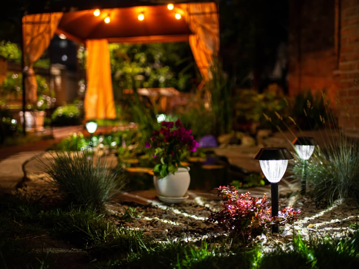 Woman Uses Dollar Store Solar Lights to Create Magical Lit Garden
