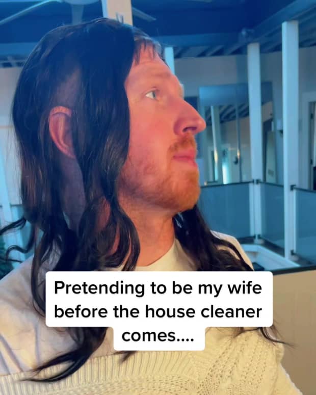 Husband Imitates His Wife