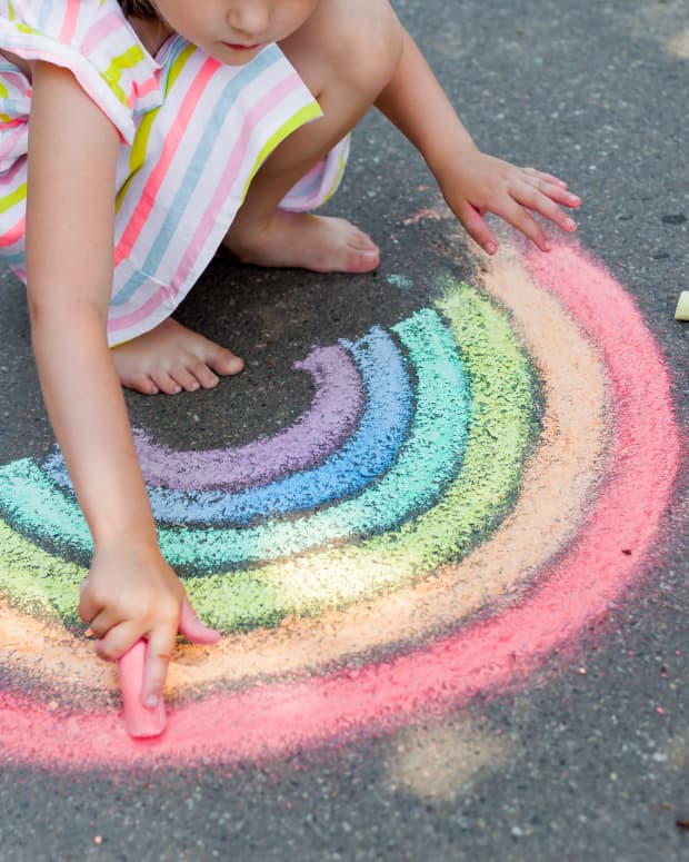 rainbow chalk art
