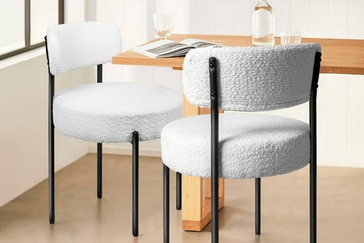 Walmart's New Modern Boucle Dining Chairs Are a Knock-Out CB2 Dupe