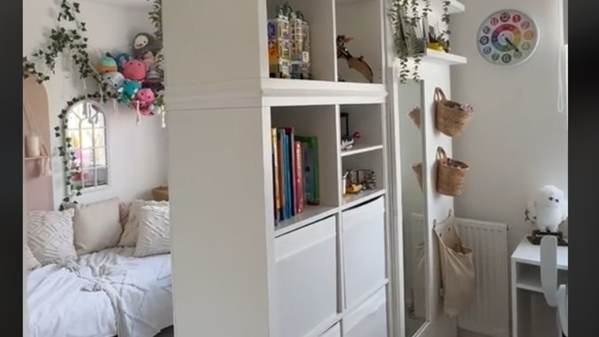 Epic IKEA Kallax Hack Turns Kid's Bedroom Into Two Separate Spaces -  Dengarden, image size:1200x675