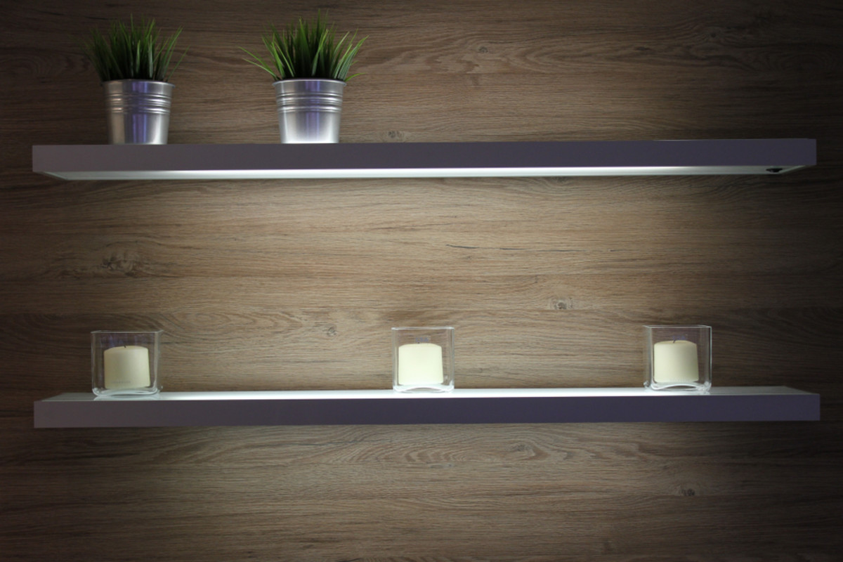 Woman Gives Floating Shelves the Perfect Ambiance by Adding an LED