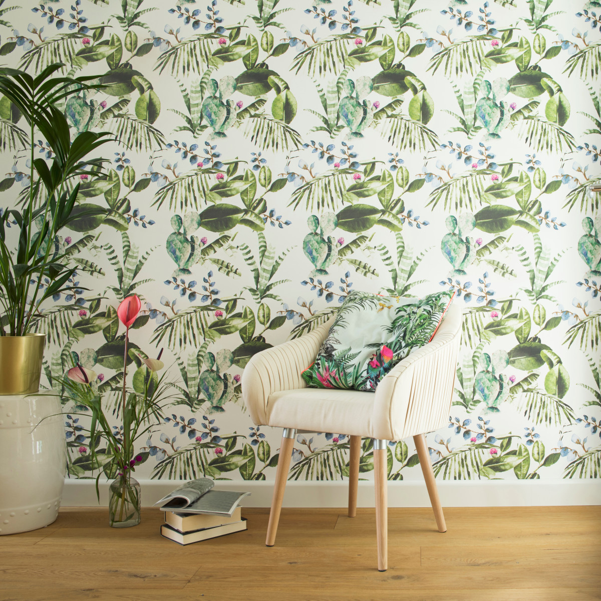 Woman Uses Fabric as Wallpaper and Shares Secret to Making It Stick