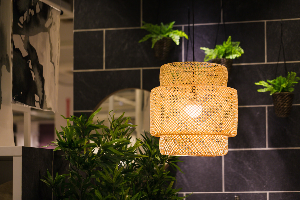 Wicker Trash Can Makes for a Surprisingly Chic Pendant Light - Dengarden