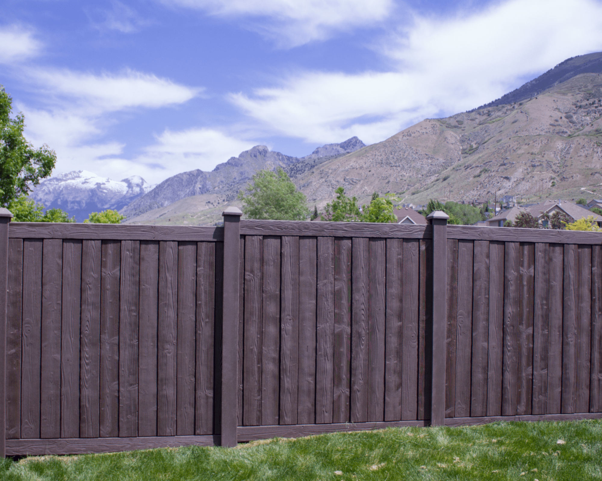 SimTek Ashland 6 ft. x 6 ft. Dark/Walnut Brown Composite Privacy Fence Panel